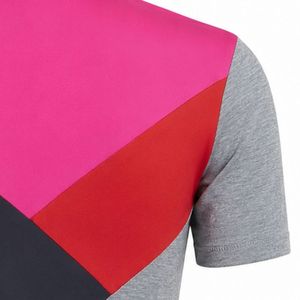 Polo pour femme rose et gris à blocs de couleur, manches courtes, imprimé, haut de sport élégant, vêtement d'extérieur pour le golf et le quotidien - Product Image 6