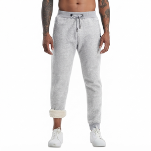 DROGEN EXPORT Pantalon de survêtement décontracté pour homme en lin/coton léger, sergé, anti-boulochage, avec cordon de serrage, tissu à séchage rapide pour la saison printanière - Product Image 1
