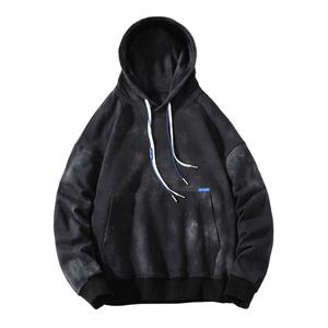 Sudadera con Capucha Casual Personalizada con Lavado Ácido, Diseño Sólido Vintage, con Cordón Ajustable, Transpirable para Invierno, Gris con Técnica de Bordado - Product Image 5