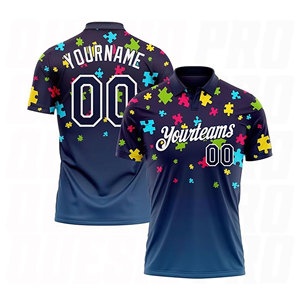 เสื้อโปโลเยาวชนทรงเข้ารูป วัสดุกีฬาแห้งเร็ว คุณภาพสูงสั่งทำพิเศษ สีน้ำเงินไฟ  ชุดกีฬาสั่งทำพิเศษ - Product Image 3