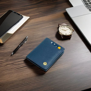 WRIZA Genuine Leather <b>RFID</b> Card Holder <b>Wallet</b> Slim Credit Card Organizer Minimalist Pocket <b>Wallet</b> With Custom Logo Option - Product Image 2