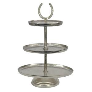 Support à gâteau 3 étages fait main en argent, style fer à cheval doré, plateau de service de luxe pour gâteaux, pâtisseries et fruits, décoration de table de mariage - Product Image 6