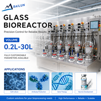 Biorreactor de Laboratorio Controlado por PLC, de 5L y 20L, con Agitación Mecánica, Fermentador de Vidrio, Bomba de Motor Digital, BLBIO-5GJ