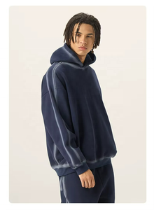 Sudadera con Capucha Personalizada con Logotipo para Hombre, Diseño Negro, Peso Pesado 500-600 g/m², Lisa, 100% Algodón, Forro Polar Grueso, Sudadera Corta - Product Image 6