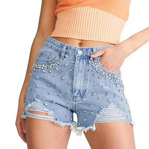 กางเกงยีนส์ขาสั้นผู้หญิงเอวสูงแฟชั่นลำลองฤดูร้อนสไตล์สตรีทแวร์สุดฮิตลดราคา - Product Image 2