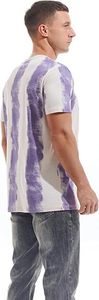 T-shirt à manches courtes pour homme, col rond, tie-dye, motif rayé, décontracté, tricoté, coupe classique, 100% coton, design respirant - Product Image 3