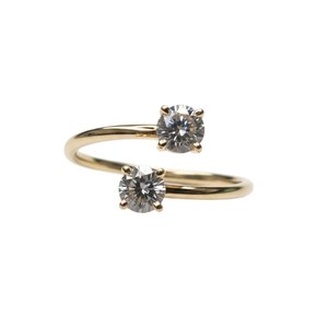 Anillo de Diamantes Cultivados en Laboratorio de 0.20 CT con 2 Piedras en Oro de 18K |   Anillo Toi Et Moi Chapado en Oro con Certificación IGI |   Elegante Joyería para Aniversario de Bodas - Product Image 1