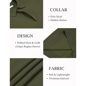 Suéter Polo de Punto para Hombre, Manga Larga, Color Sólido, Estilo Casual Otoñal, Cierre de Botones, Verde Oliva - Product Image 3
