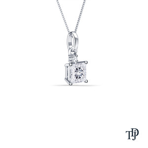 Colgante de oro de 10K con diamante solitario de corte princesa (natural) y elegante diseño de gota, perfecto para uso nupcial, OEM. - Product Image 3