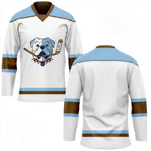 Maillot de hockey sur glace personnalisé imprimé numériquement, tissu en maille, séchage rapide, col en V, manches longues, unisexe, nom de l'équipe/nombres/nom du joueur - Product Image 1