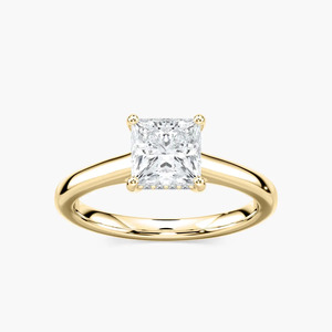 1 carat Princess Cut Diamond Engagement <b>Ring</b> Yellow <b>Gold</b> Classic Women's Jewelry yellow <b>gold</b> elegant timeless women - Product Image 1