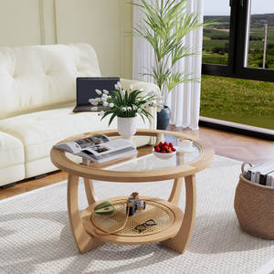Table basse ronde en rotin Mobilier élégant et écologique - Product Image 6