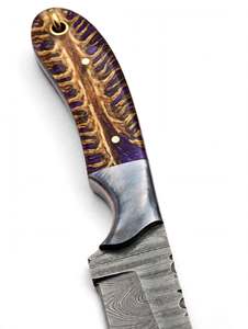 Handcrafted Damascus Steel Utility <b>Craft</b> <b>Tool</b> Pinecone Resin Handle Metal Decor - Product Image 2