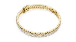 18K <b>Gold</b> Lab Grown Diamond Tennis Bracelet for Women <b>Solid</b> <b>Gold</b> Plated Link <b>Bangle</b> Wedding Party Gift Jewelry Luxury - Product Image 3
