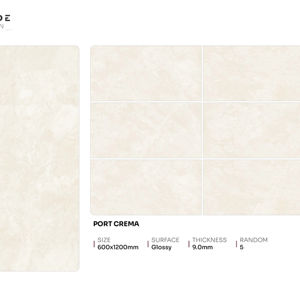 Carreaux de porcelaine élégants, brillants et haute brillance, taille 600x1200, grands carreaux pour sols et murs, pour espaces de vie modernes - Product Image 1