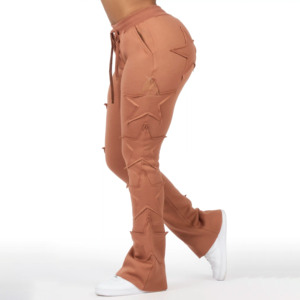 กางเกงวอร์มขายดีสำหรับผู้หญิง แต่งลายปักแบบดิสเทรส พิมพ์ลาย 100% ผ้าฝ้าย สไตล์ฮิปฮอป - Product Image 2