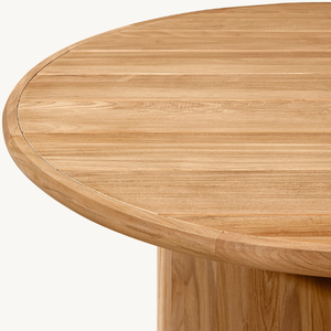 <b>Round</b> Solid Teak Wood Dining <b>Table</b> Modern Design Weather Resistant Durable & Strong for Hotel Outdoor Use - Product Image 4