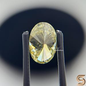 มอสซาไนต์รูปไข่เจียระไนด้วยมือ ขนาด 12x8 มม. สีเหลือง สำหรับทำแหวนหมั้นและเครื่องประดับ - Product Image 4