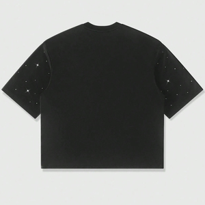 เสื้อยืดโอเวอร์ไซส์ผู้ชายแบบสั่งทำพิเศษ ผ้าฝ้ายพรีเมียม ทรงหลวม พิมพ์ลายกราฟิก 300 GSM ผ้าฟลีซ สไตล์สตรีทแวร์ คอกลม แขนสั้น รับผลิตแบบ OEM - Product Image 2