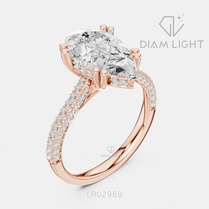 Bague en diamant de laboratoire taille poire 3,25 carats certifiée IGI, or blanc 14 carats, couleur F+, clarté VS+, pour fiançailles, anniversaire, ou cadeau - Product Image 6