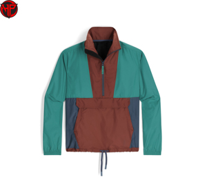Chaqueta Cortavientos Color Block para Hombre, con Media Cremallera, Tipo Anorak, con Capucha y Logotipo Frontal, Transpirable, para Invierno, Uso Casual al Aire Libre - Product Image 6