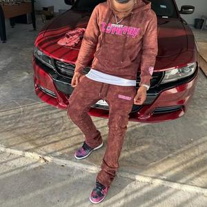 Vêtements de rue délavés à l'acide 100% coton pour hommes, vêtements de ville d'hiver décontractés, personnalisés, imprimés numériquement de haute qualité, grande taille, vêtements écologiques - Product Image 5