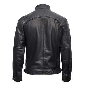 Vestes pour hommes grande taille de haute qualité, vente chaude personnalisée, classiques, coupe-vent, doublure en fourrure, vestes en cuir pour motards, style punk, manteaux d'hiver - Product Image 4