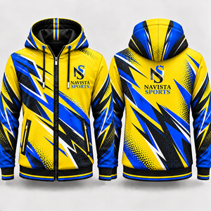 Sweat à capuche unisexe en molleton avec impression numérique par sublimation intégrale, design zippé, idéal pour l'hiver et le streetwear, éco-responsable - Product Image 5