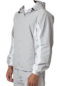 Fabricación de trajes cortavientos 100% Nylon lluvia chándales impermeables hombres Color sólido rompevientos chándal hombres 2026 HI - Product Image 3