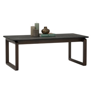 Modern <b>Coffee</b> <b>Table</b> with Resin Top and Wood Frame High Pressure Laminated Surface Curved <b>Legs</b> <b>for</b> Home and Apartment - Product Image 2