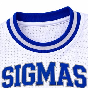 T-shirt de Fraternité Athlétique Rayé à Col Rond en Jersey Respirant 100% Coton 14 Mailles Blanc et Bleu Royal pour Hommes Phi Beta Sigma - Product Image 5