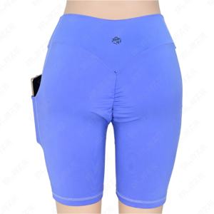 Hot Pink High Rise Fitness Biker Shorts Pantalones personalizados Cintura elástica Yoga Leggings Pantalones para tallas grandes para entrenamientos de botín de playa - Product Image 3