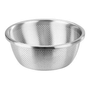 Colador de Acero Inoxidable, Escurridor Perforado, Tazón Redondo Profundo con Orificios de Drenaje - Product Image 1
