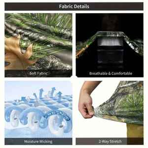 T-shirt à manches courtes camouflage pour homme, séchage rapide, respirant, évacuation de l'humidité, polyester, pour la chasse en plein air - Product Image 6