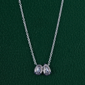 จี้เพชรทรงลูกแพร์และทรงรีคู่แบบเคียงข้างกัน สร้อยคอทองคำแท้ 14K ดีไซน์ Toi Et Moi เครื่องประดับจี้สุดประณีต - Product Image 6
