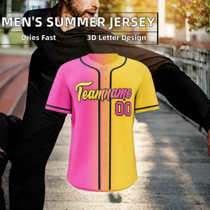 Service OEM, maillot de baseball en tissu mesh respirant de haute qualité, personnalisé, pour hommes, manches courtes, impression sublimée, boutons - Product Image 3