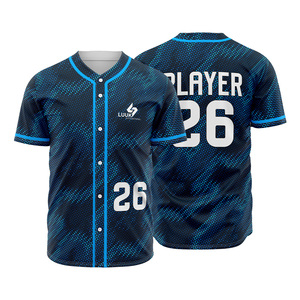 Custom Sublimation Full <b>Button</b> Baseball Jersey <b>Half</b> Sleeve Softball Uniform <b>Shirt</b> Men Women Youth Team Sportswear Wholesale - Product Image 1