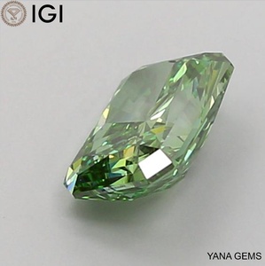Diamante Cultivado en Laboratorio CVD, Corte Radiante, 3.00 Quilates, Color Verde Intenso, Claridad VS1, Certificado IGI, para Anillo de Compromiso - Product Image 6