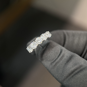 1.25 Ctw Five <b>Stone</b> Round Brilliant Lab Grown Diamond Bezel Setting Ring 14k White Gold IGI Certified Wedding Band for Women - Product Image 6