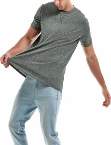 Camiseta de Cuello Redondo de Algodón Premium para Hombre, Corte Regular, Informal, Ecológica, Transpirable, 180g, Tallas S-4XL, OEM, ODM, Logotipo Personalizado - Product Image 1