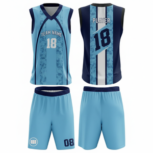 Ensemble d'uniformes de basket-ball personnalisés imprimés en gros |   Maillots d'équipe de club unisexes sans manches, nom d'équipe personnalisé |   Respirant et à séchage rapide - Product Image 1