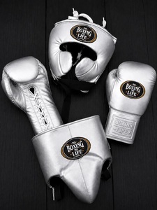 ถุงมือชกมวย MMA ยี่ห้อ No Boxing No Life ถุงมือชกมวยซานด้า อุปกรณ์ป้องกันศีรษะ อุปกรณ์ป้องกันอวัยวะเพศชาย สำหรับผู้ใหญ่ ทำจากหนังแท้ ระบายอากาศได้ดี ซับเหงื่อ - Product Image 2