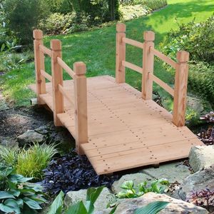 Ornamento da Giardino Burlywood, Piccolo Ponte in Legno per Esterni, Design Paesaggistico Anticorrosione - Product Image 3