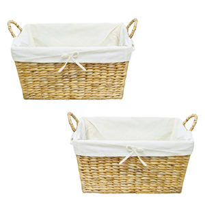 Handcrafted WATER HYACINTH STORAGE <b>BASKET</b> <b>Large</b> Laundry Storage Solution Home Decor - Product Image 1