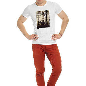 Camiseta 100% algodón, moderna y elegante, con estampado DTF, de color sólido, muy vendida, de corte holgado, para verano, para hombre. - Product Image 4