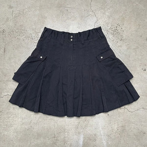 OEM ODM Kilt écossais plissé en coton noir avec poches de rangement, couleur noire 2026 - Product Image 1