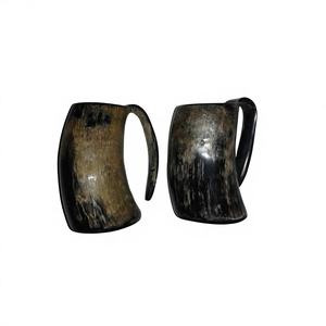 100% Premium Ox Cow Horn Beer Mug B.S International Star Pattern Vintage Reutilizable Lavavajillas Caja de regalo segura Embalaje Business - Product Image 2