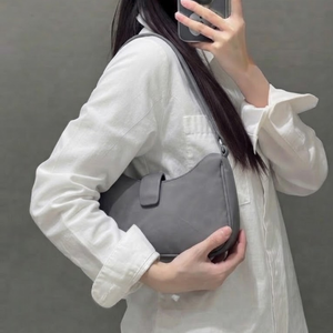 Bolso Bandolera de Piel Sintética Gris para Mujer, Bolso de Hombro con Cierre de Cremallera, Portátil, para Uso Diario - Product Image 4