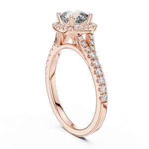 Anillo HALO con Diamante Cultivado en Laboratorio de 1 Quilate, Económico, en Oro Rosa de 18 Quilates con Baño de Rodio, Certificado de Lujo, Regalo de San Valentín, Anillo de Compromiso - Product Image 2