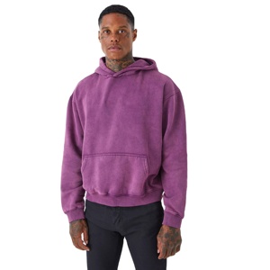 High Quality Men's Oversized Fleece Hoodie Custom Logo 100% Cotton Vintage <b>Washed</b> Print OEM Service Bulk Oversized Hoodies - Product Image 2